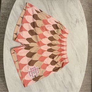 Eric Emanuel Pink and Brown Athletic Shorts